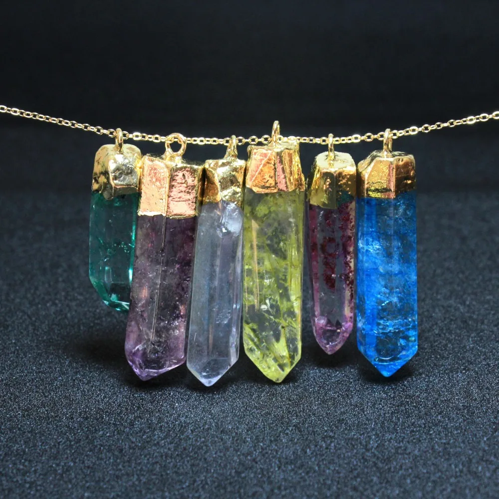 Natural Crystal Pillar Shape Drusy KC Golden Plated Irregular Unique Geode Stone Pendant DIY Necklaces or Jewelry Making Women
Natural Crystal Pillar Shape Drusy KC Golden Plated Irregular Unique Geode Stone Pendant DIY Necklaces or Jewelry Making Women