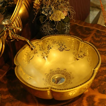 Jingdezhen ceramic bathroom wash basin wash basin stage art basin wash basin bright golden bough
Jingdezhen ceramic bathroom wash basin wash basin stage art basin wash basin bright golden bough