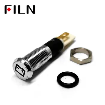 FILN 8mm C16 Car dashboard silver shell Battery fault flag 12v led indicator light with Solder foot
FILN 8mm C16 Car dashboard silver shell Battery fault flag 12v led indicator light with Solder foot