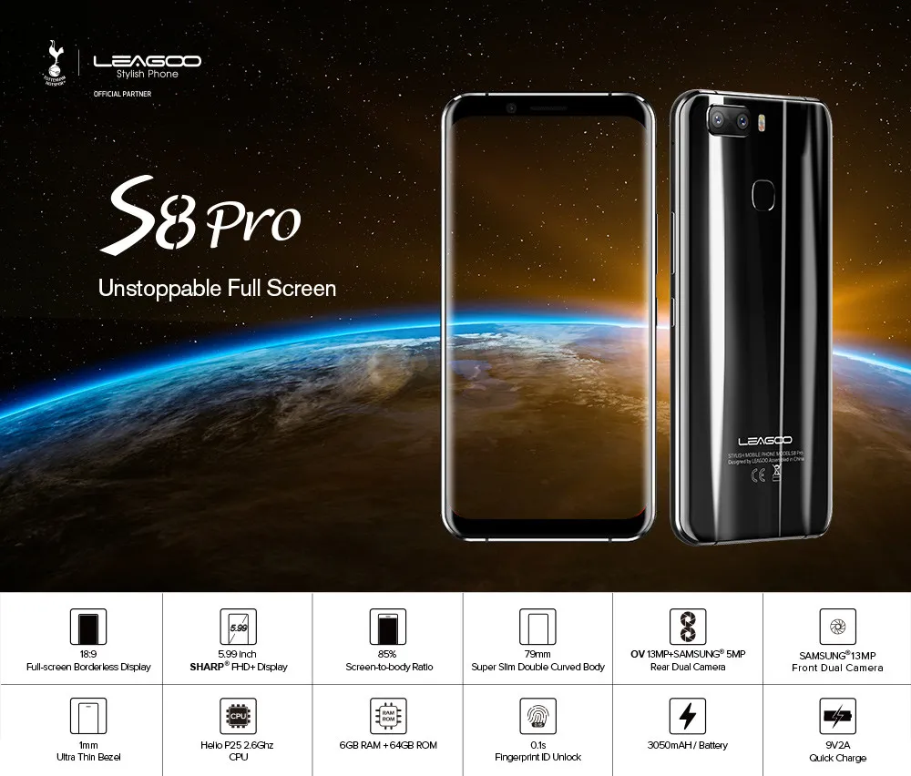 6+64GB Leagoo S8 Pro 5.99 Full Screen 4G OctaCore Android 7.0 FHD+ 2-13MP 2.6GHz Apr18
6+64GB Leagoo S8 Pro 5.99 Full Screen 4G OctaCore Android 7.0 FHD+ 2-13MP 2.6GHz Apr18