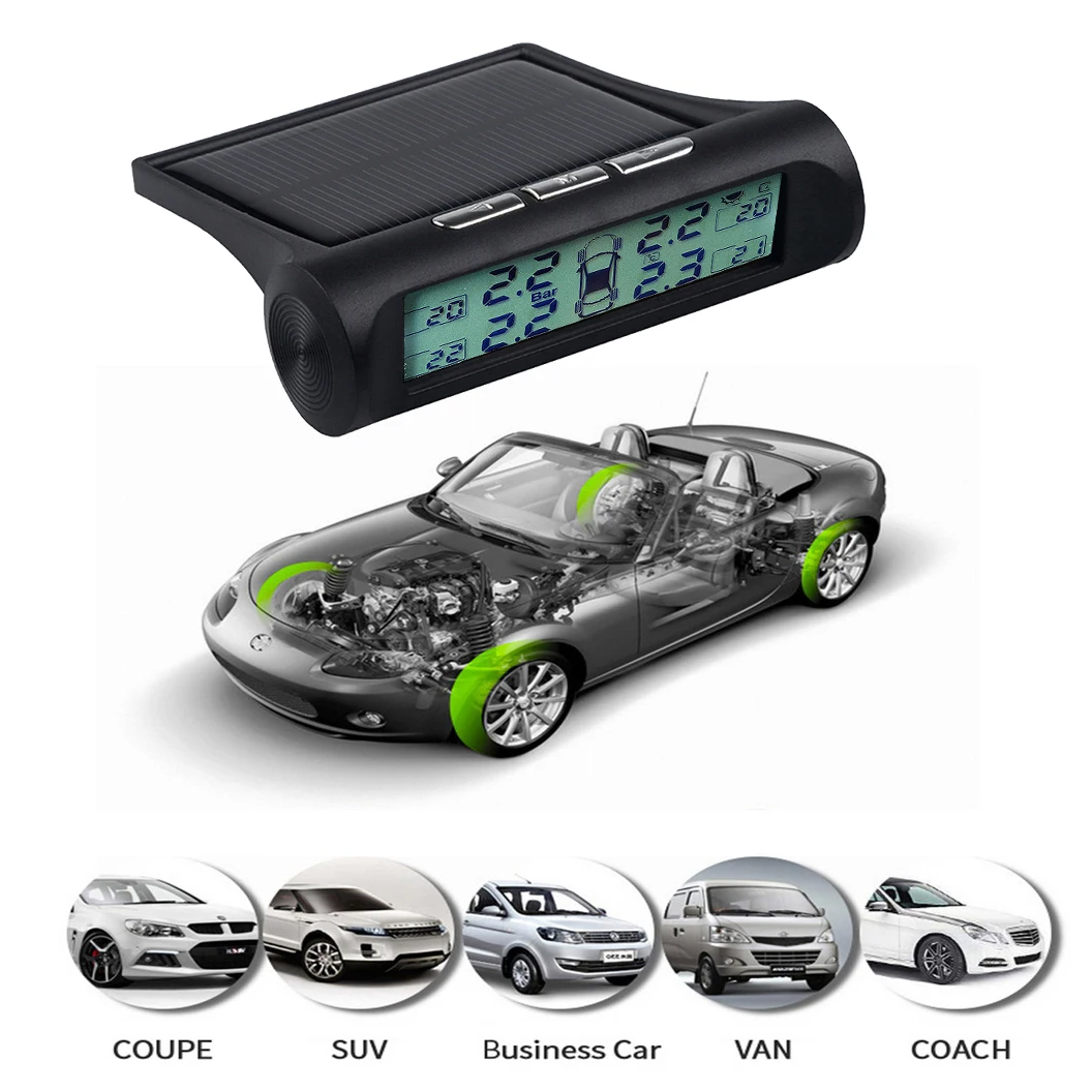 USB TPMS Car Tire Pressure Monitoring System Solar Power digital Display 4 External Sensors air leak alarm Temperature Warning
USB TPMS Car Tire Pressure Monitoring System Solar Power digital Display 4 External Sensors air leak alarm Temperature Warning