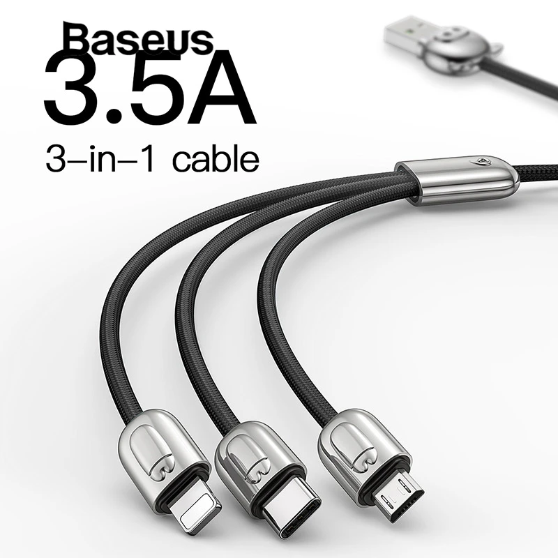 Baseus Three Pigs Micro USB Type C Cable for Xiaomi redmi note 7 Pro 3 in 1 Cable for iPhone x xs max Charging Cable USB
Baseus Three Pigs Micro USB Type C Cable for Xiaomi redmi note 7 Pro 3 in 1 Cable for iPhone x xs max Charging Cable USB