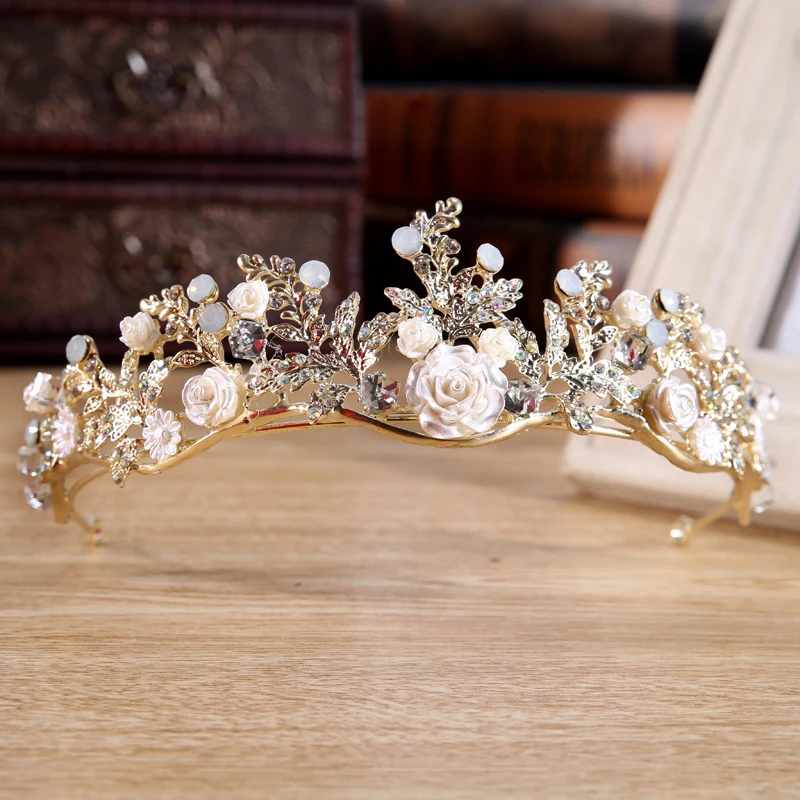 TUANMING 1 PC Gold Wedding Bridal Rhinestone Tiaras Crown Milk Crystal Flower Hair Jewelry Girl Bride Hair Accessories For Women
TUANMING 1 PC Gold Wedding Bridal Rhinestone Tiaras Crown Milk Crystal Flower Hair Jewelry Girl Bride Hair Accessories For Women