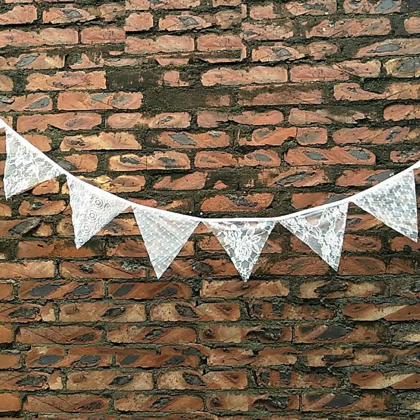 White 5 Patterns 3.2M 12 Flags Wedding Decoration Vintage Banners Garland Flower Fabric Lace Bunting Birthday Party Decoration
White 5 Patterns 3.2M 12 Flags Wedding Decoration Vintage Banners Garland Flower Fabric Lace Bunting Birthday Party Decoration