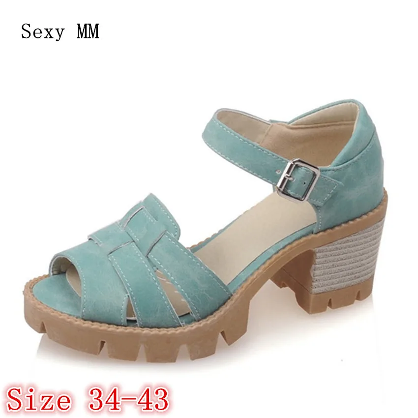 High Quality Summer Women Thick High Heel Sandals Peep Toe Shoes Pumps Woman Ladies Sandals High Heels Plus Size 34-40.41.42.43
High Quality Summer Women Thick High Heel Sandals Peep Toe Shoes Pumps Woman Ladies Sandals High Heels Plus Size 34-40.41.42.43