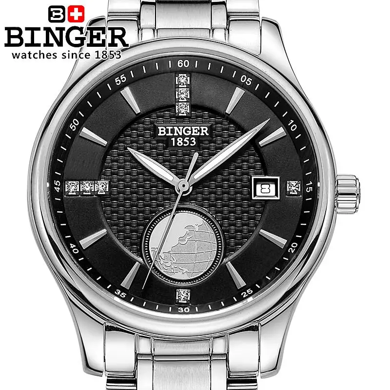 Switzerland Men's Watch luxury brand Wristwatches BINGER Automatic self-wind Diver luminous full stainless steel watch BG-0409-B
Switzerland Men's Watch luxury brand Wristwatches BINGER Automatic self-wind Diver luminous full stainless steel watch BG-0409-B