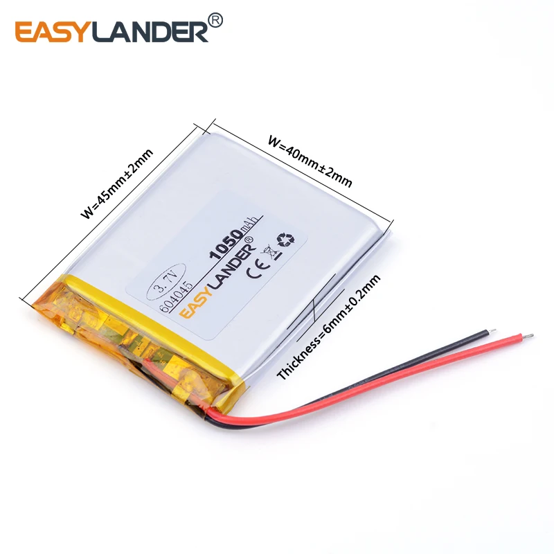 Size 604045 3.7V 1050 mah Lithium polymer Battery With Protection Board For GPS Tablet PC Digital Products toys PDA Tools
Size 604045 3.7V 1050 mah Lithium polymer Battery With Protection Board For GPS Tablet PC Digital Products toys PDA Tools