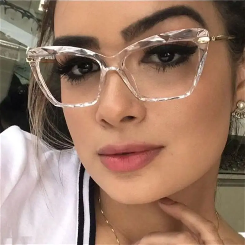 

Cat Eye Transparent Women's Glasses Luxury Brand Spectacles Clear Frame Female Eyeglass Frame Fashion Myopia Nerd Glasses Lens