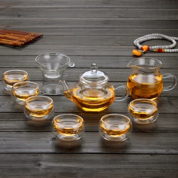 250ml/400ml/600ml Pyrex Glass Tea Set Clear Kung Fu Tea Set Teapot Tea Filter Tea Cup A
250ml/400ml/600ml Pyrex Glass Tea Set Clear Kung Fu Tea Set Teapot Tea Filter Tea Cup A