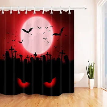 72'' Halloween Red Sky Moon Cemetery Evil Eyes Bathroom Waterproof Fabric Shower Curtain Polyester 12 Hooks Bath Accessory Sets
72'' Halloween Red Sky Moon Cemetery Evil Eyes Bathroom Waterproof Fabric Shower Curtain Polyester 12 Hooks Bath Accessory Sets