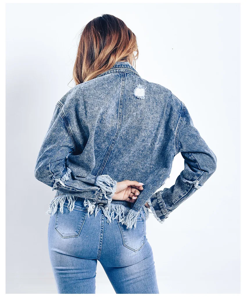 CBUCYI Denim women 2018 new European and American women's loose BF romantic su jacket jacket thin denim jacket (13)