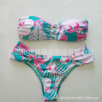 Sexy Floral Bandeau Thong Bikini Set Women Swimsuit Swimwear Strapless Pad Bathing Suit Push Up Brazilian Female Biquinis
Sexy Floral Bandeau Thong Bikini Set Women Swimsuit Swimwear Strapless Pad Bathing Suit Push Up Brazilian Female Biquinis