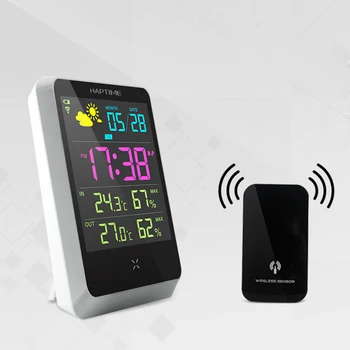 Wireless Weather Station Alarm Clock Digital Display Thermometer Colorful LED Display In/outdoor Temperature Instruments
Wireless Weather Station Alarm Clock Digital Display Thermometer Colorful LED Display In/outdoor Temperature Instruments