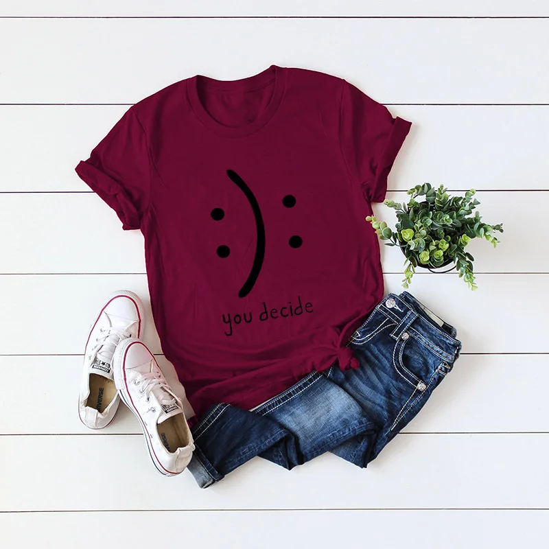 SINGRAIN S-5XL Casual Plus size Women T-shirt Smile 100% cotton print t-shirt o-neck short sleeve female multicolor Tee Tops
SINGRAIN S-5XL Casual Plus size Women T-shirt Smile 100% cotton print t-shirt o-neck short sleeve female multicolor Tee Tops