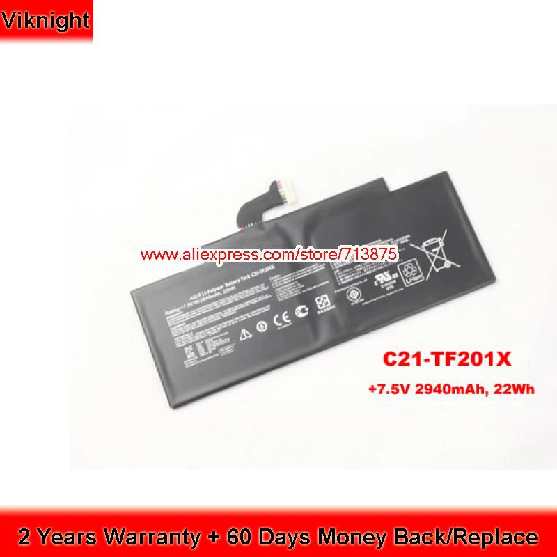 Genuine 7.5V 22Wh C21-TF201X Battery for ASUS TF300T TF201 TF300 TF201-1B002A TF201-1I076A TF201-1B04 TF201-B1-CG
Genuine 7.5V 22Wh C21-TF201X Battery for ASUS TF300T TF201 TF300 TF201-1B002A TF201-1I076A TF201-1B04 TF201-B1-CG