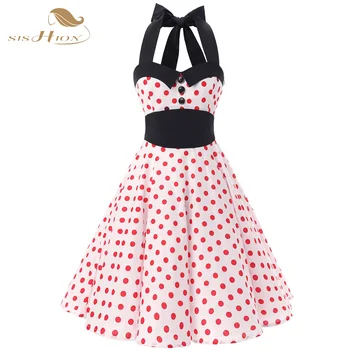 SISHION 2018 Summer Dress Women Retro Cotton Polka Dot 50s 60s Vintage Dress Halter Sleeveless Elegant Party Dresses VD0148
SISHION 2018 Summer Dress Women Retro Cotton Polka Dot 50s 60s Vintage Dress Halter Sleeveless Elegant Party Dresses VD0148