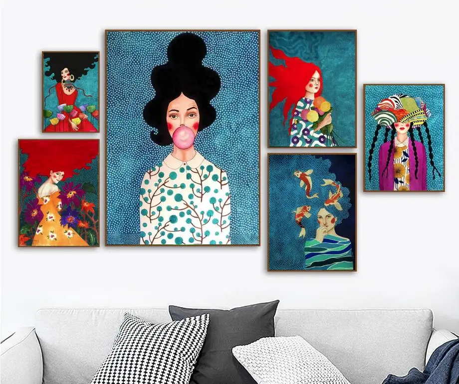 Prints and Posters Canvas Painting for Living Room Abstract Fashion Vintage Bubble Girl Picture Home Decor Wall Art Picture
Prints and Posters Canvas Painting for Living Room Abstract Fashion Vintage Bubble Girl Picture Home Decor Wall Art Picture