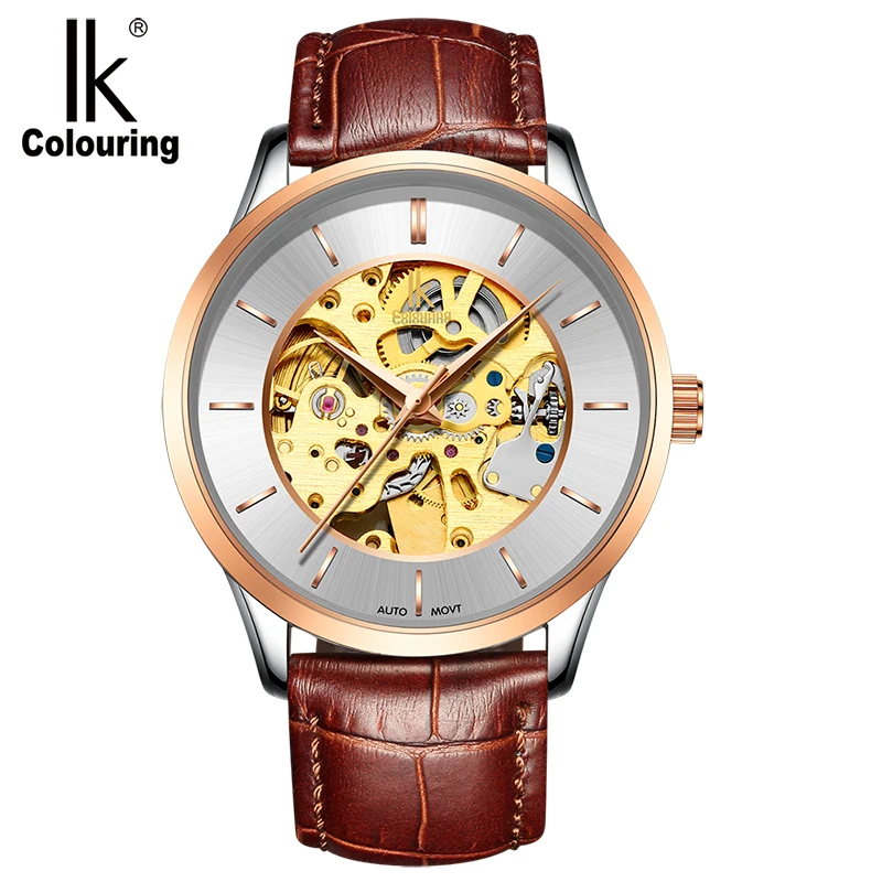 IK Colouring K004 Men Automatic Mechanical Wristwatch Leather Strap Hollow Business Wristwatch Waterproof Relogio Mas
IK Colouring K004 Men Automatic Mechanical Wristwatch Leather Strap Hollow Business Wristwatch Waterproof Relogio Mas