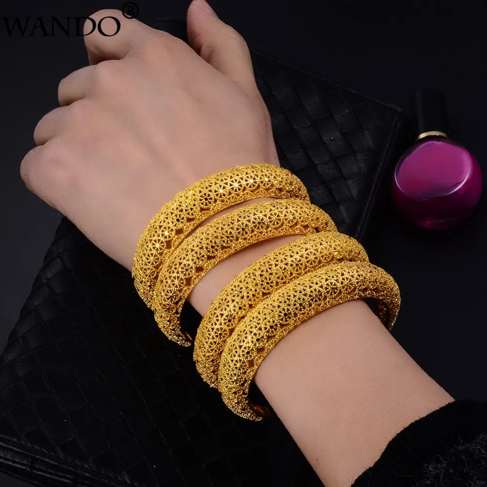 WANDO 4Pcs/lot Ethnic Bangles For Women Turkey/Middle East/Indian/Ethiopia Gold Cuff Bracelet Wedding Jewelry Girl Gifts B67
WANDO 4Pcs/lot Ethnic Bangles For Women Turkey/Middle East/Indian/Ethiopia Gold Cuff Bracelet Wedding Jewelry Girl Gifts B67