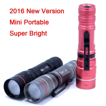 

2016 Mini LED Flashlight ZOOM 7W 2000LM Waterproof Lanterna LED 3 Modes Zoomable Torch AA 14500 battery Flashlight Linterna