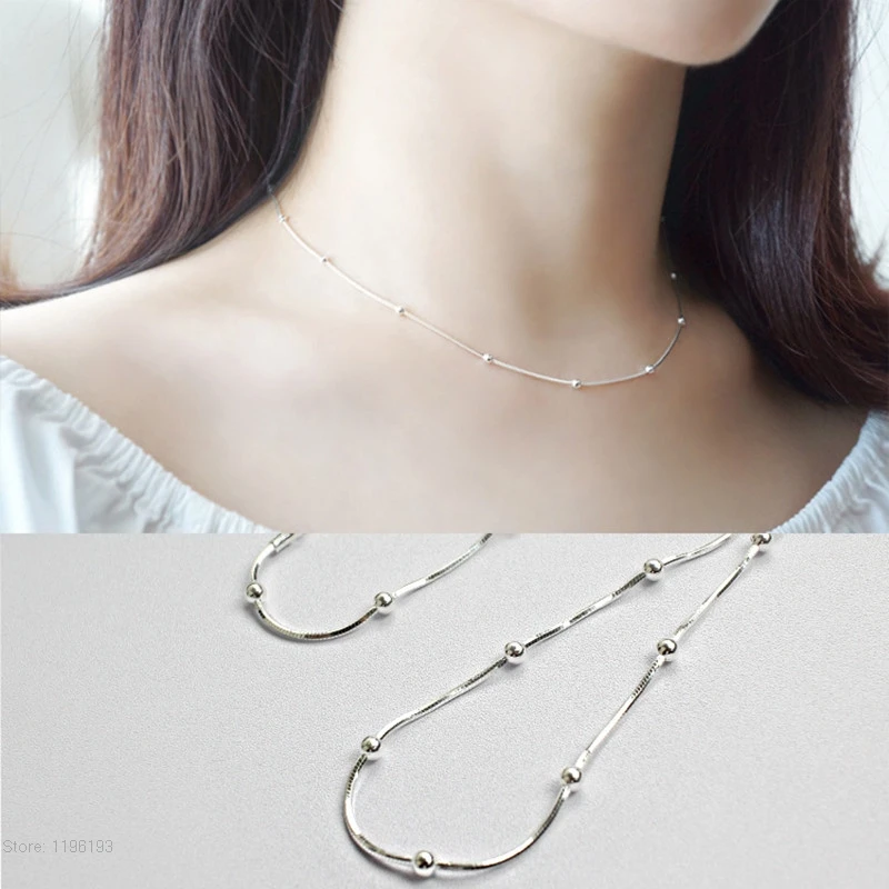 925 Sterling Silver Cross Beaded Chain Choker Necklaces Women Girls 45cm Jewelry kolye collares collane collier ketting
925 Sterling Silver Cross Beaded Chain Choker Necklaces Women Girls 45cm Jewelry kolye collares collane collier ketting