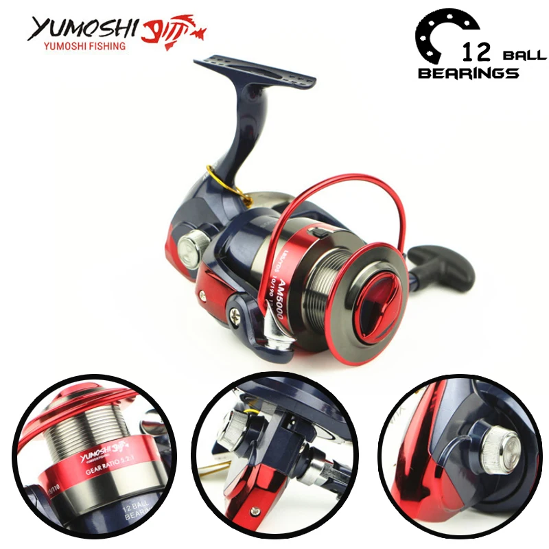 Yumoshi 5.5:1 2000-7000 12BB Metal Feeder Fishing reels Carp Spinning peche a la carpe Shimano fishing reels spinning
Yumoshi 5.5:1 2000-7000 12BB Metal Feeder Fishing reels Carp Spinning peche a la carpe Shimano fishing reels spinning