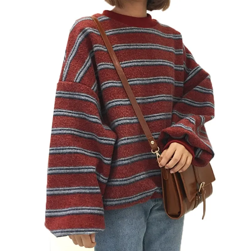 Ulzzang Spring Winter Women T Shirt Long Sleeve Casual O Neck Striped T-shirt Ladies Tops Korean Outerwear Female Loose Shirt
Ulzzang Spring Winter Women T Shirt Long Sleeve Casual O Neck Striped T-shirt Ladies Tops Korean Outerwear Female Loose Shirt