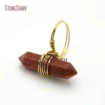 10Pcs Wire Wrapped Gold Plating Faceted Double Terminated Point Ring Gold Sand Ring On Sale 6-8 RM13027
10Pcs Wire Wrapped Gold Plating Faceted Double Terminated Point Ring Gold Sand Ring On Sale 6-8 RM13027