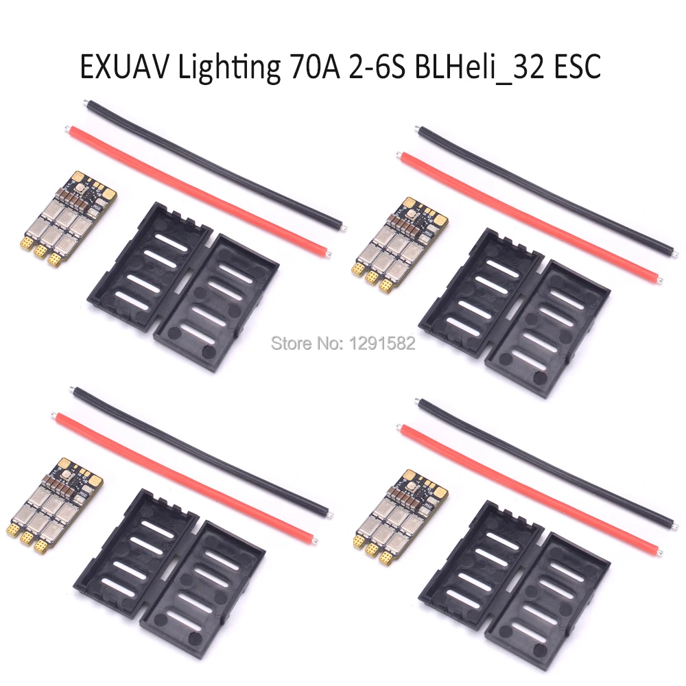 EXUAV Lighting 70A BLHeli_32 2-6S Brushless ESC Support Oneshot Multicopter DSHOT1200 with Protective shell for RC Drone
EXUAV Lighting 70A BLHeli_32 2-6S Brushless ESC Support Oneshot Multicopter DSHOT1200 with Protective shell for RC Drone