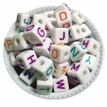 Wholesale 10*10MM Cube Square Letter Beads White with Colorful Printing Plastic Alphabet Jewelry Beads for Knit Name Bracelet
Wholesale 10*10MM Cube Square Letter Beads White with Colorful Printing Plastic Alphabet Jewelry Beads for Knit Name Bracelet
