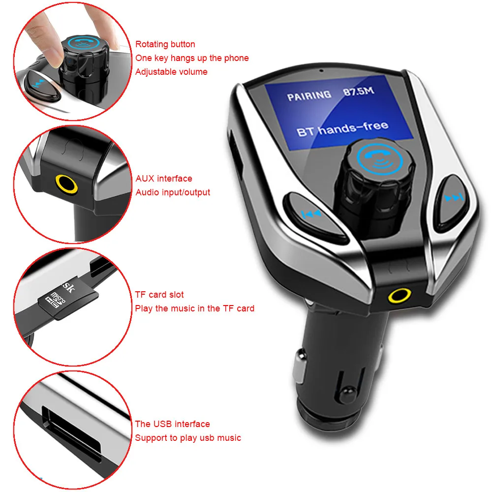 Car Kit Handsfree Wireless Bluetooth FM Transmitter LCD MP3 Player USB Charger 5.7
Car Kit Handsfree Wireless Bluetooth FM Transmitter LCD MP3 Player USB Charger 5.7
