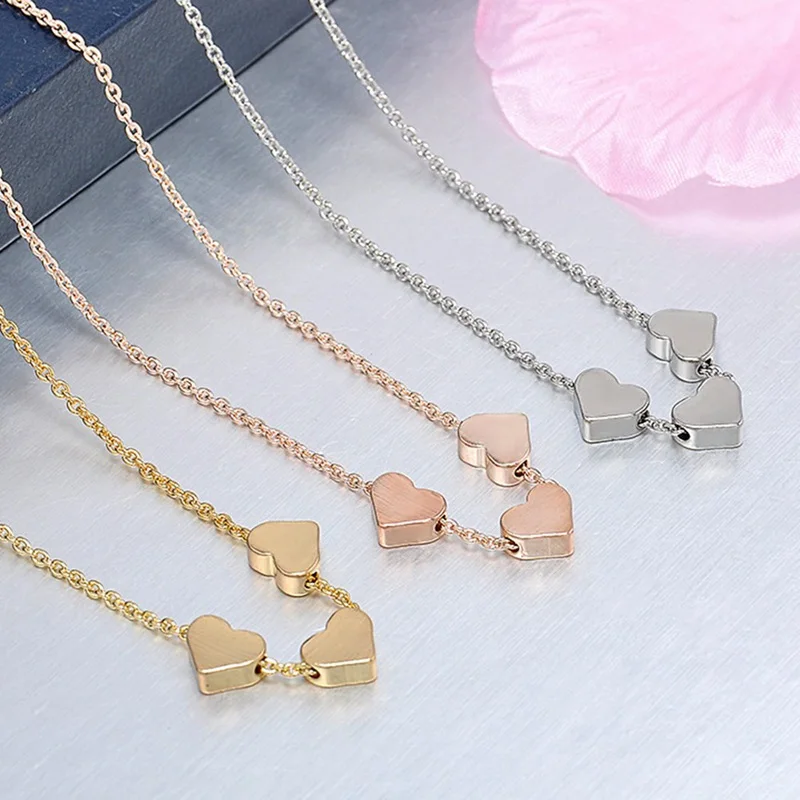 Simple Trendy Rose Gold Silver Color Three Heart Pendant Necklace Fashion Women Lovely Valentine Gift Statement Necklace Jewelry
Simple Trendy Rose Gold Silver Color Three Heart Pendant Necklace Fashion Women Lovely Valentine Gift Statement Necklace Jewelry