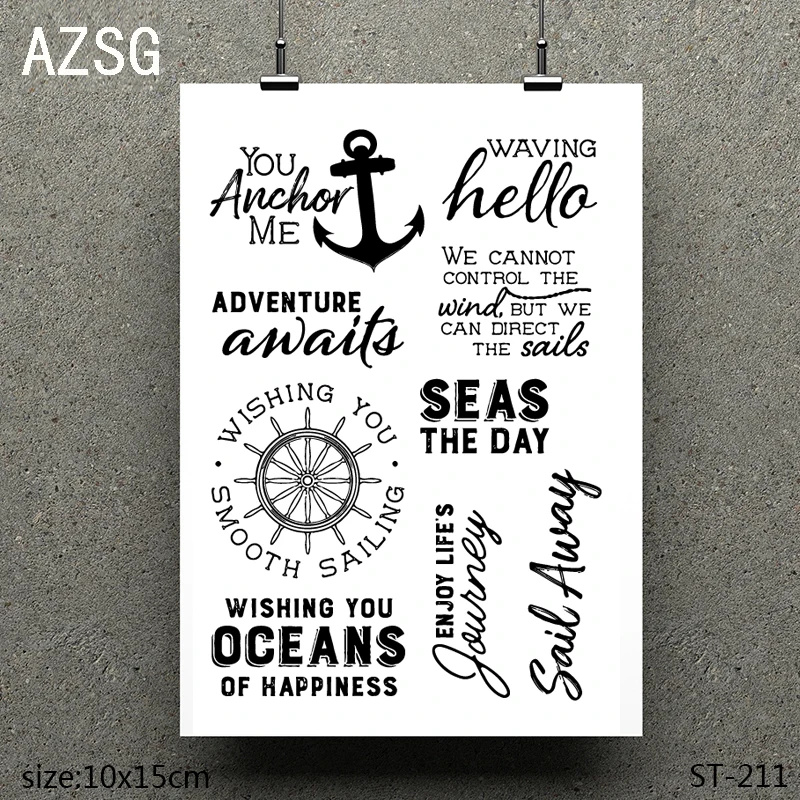 AZSG Nautical adventure Clear Stamps/seal for DIY Scrapbooking/Card Making/Photo Album Decoration Supplies
AZSG Nautical adventure Clear Stamps/seal for DIY Scrapbooking/Card Making/Photo Album Decoration Supplies