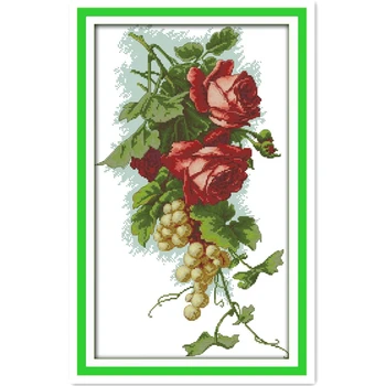 Grapes aAnd Roses Home Decor Needlework Chinese Counted Cross Stitch Pattern Embroidery Cross Set 11CT 14CT Printed On Canvas
Grapes aAnd Roses Home Decor Needlework Chinese Counted Cross Stitch Pattern Embroidery Cross Set 11CT 14CT Printed On Canvas