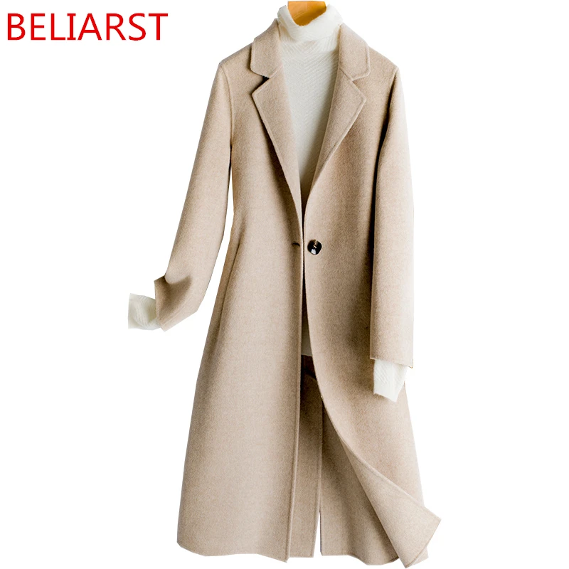BELIARST 2018 Autumn and Winter New Handmade Wool Double-Faced Coat Woman Long Section Slim Fashion Woolen Pure Wool Coat
BELIARST 2018 Autumn and Winter New Handmade Wool Double-Faced Coat Woman Long Section Slim Fashion Woolen Pure Wool Coat