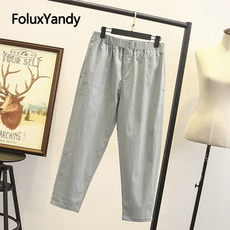 Cotton and Linen Summer Pants Women Trousers Plus Size Casual Elastic Waist Loose Stretch Pencil Pants SWM1348 
Cotton and Linen Summer Pants Women Trousers Plus Size Casual Elastic Waist Loose Stretch Pencil Pants SWM1348