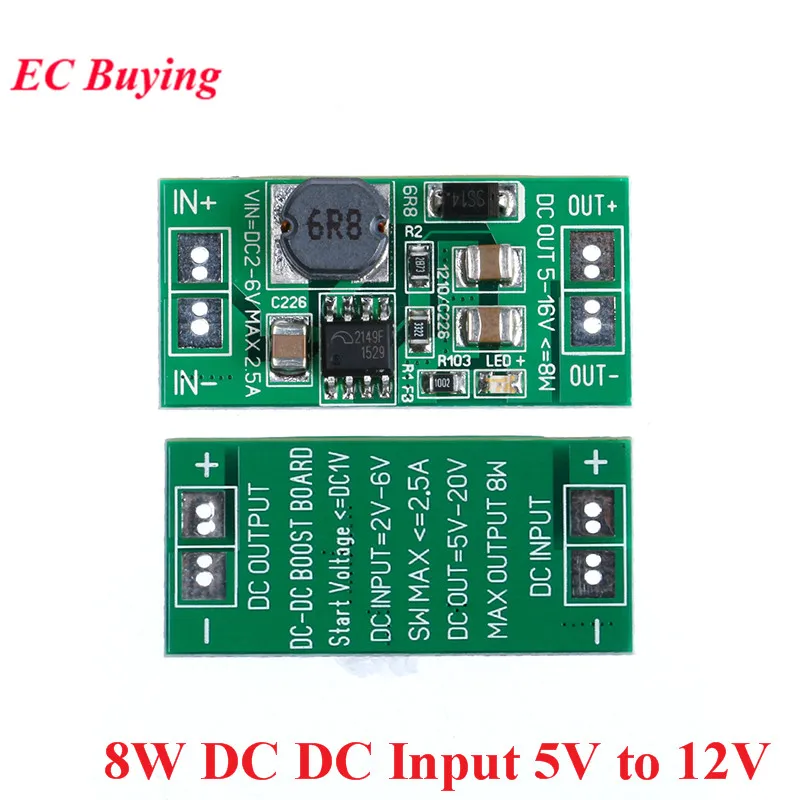 DC DC 8W 5V to 12V Step Up Boost Converter Power Supply Module USB Input DC-DC Step-up Board Adapter Circuit Board
DC DC 8W 5V to 12V Step Up Boost Converter Power Supply Module USB Input DC-DC Step-up Board Adapter Circuit Board