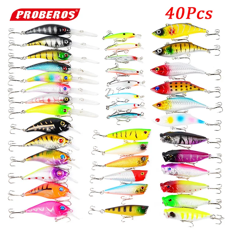 40 Pcs Hard Bait Fishing Lure Set Mixed Minnow Fishing Bait Kit Wobblers Crankbait Artificial Bait Carp Fish Fishing Tackle
40 Pcs Hard Bait Fishing Lure Set Mixed Minnow Fishing Bait Kit Wobblers Crankbait Artificial Bait Carp Fish Fishing Tackle