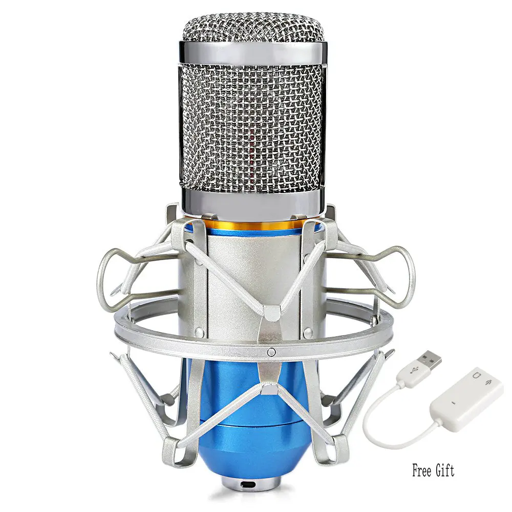 

Professional KTV BM-800 BM800 Condenser Microphone Cardioid Pro Audio Studio Vocal Recording Mic KTV Karaoke+ Metal Shock Mount