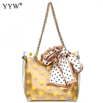 Large Clear Tote Bag Dot Ribbons Top Handle Waterprof Beach Handbag Transparent Shoulder Crossbody Bag PVC Pouch 2 Pieces Set
Large Clear Tote Bag Dot Ribbons Top Handle Waterprof Beach Handbag Transparent Shoulder Crossbody Bag PVC Pouch 2 Pieces Set