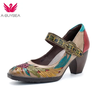 Retro Pumps Women Shoes Genuine Leather Buckle Mary Jane Shoes Heels Summer Spring Vintage Party Wedding Ladies Shoes New
Retro Pumps Women Shoes Genuine Leather Buckle Mary Jane Shoes Heels Summer Spring Vintage Party Wedding Ladies Shoes New