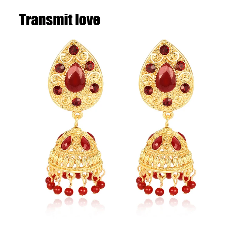 Transmit love Retro Ethnic India Jhumka Jhumki Earrings Femme fashion Gold Color Zircon Lantern Drop Earrings For Women Jewelry
Transmit love Retro Ethnic India Jhumka Jhumki Earrings Femme fashion Gold Color Zircon Lantern Drop Earrings For Women Jewelry