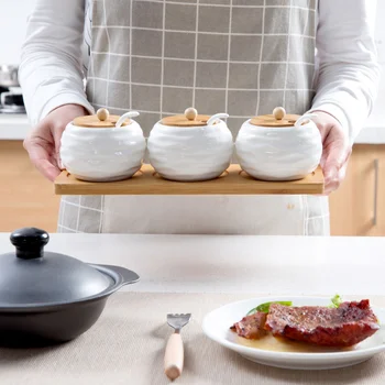 1 Set Ceramic Condiment Storage Jar Household Seasoning Pot Bamboo Tray Spice Jar Soy Sauce Box Salt Sugar Can Kitchen Organizer
1 Set Ceramic Condiment Storage Jar Household Seasoning Pot Bamboo Tray Spice Jar Soy Sauce Box Salt Sugar Can Kitchen Organizer