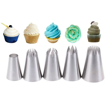 5pcs Large Russian Icing Piping Pastry Nozzle Tips Cake Decorating Tool Nozzles
5pcs Large Russian Icing Piping Pastry Nozzle Tips Cake Decorating Tool Nozzles