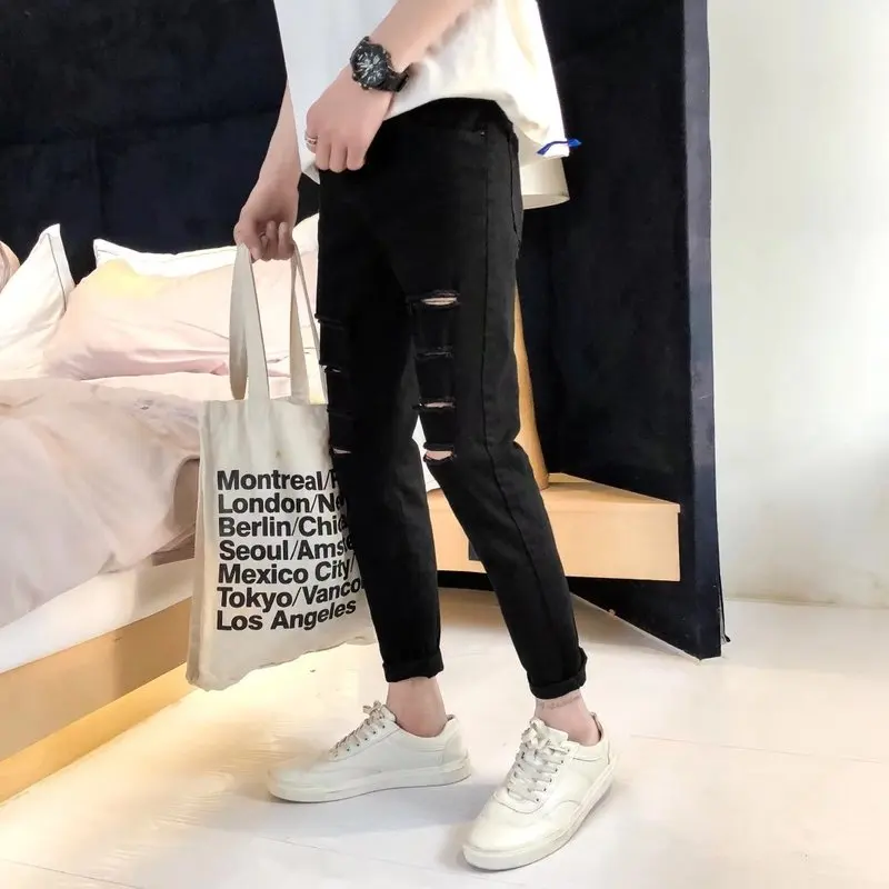 Men's Jeans Hole Slim Skinny Denim Pants Men's Fashion Knee Holes Personality Street Style Fashion Casual Jeans
Men's Jeans Hole Slim Skinny Denim Pants Men's Fashion Knee Holes Personality Street Style Fashion Casual Jeans