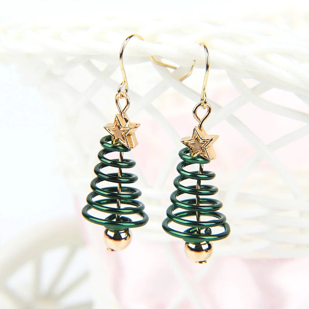 1Pair Creative Shaking Earrings Christmas Tree Pine Drop Fashion Jewelry Special Gifts for Women | Украшения и аксессуары