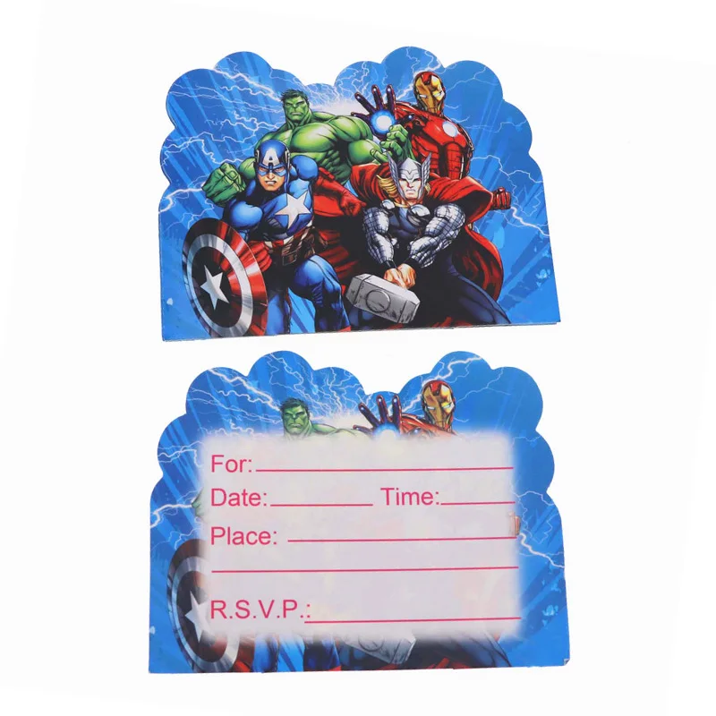 10pcs/Avenger Supplies Invitation Card Baby Shower Card Birthday Party Wedding Decoration Kids Supplies
10pcs/Avenger Supplies Invitation Card Baby Shower Card Birthday Party Wedding Decoration Kids Supplies
