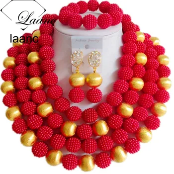 Brand Laanc 2017 Wedding Jewelry Set Gold African Beads Choker Imitation Pearl Necklace Red AL165
Brand Laanc 2017 Wedding Jewelry Set Gold African Beads Choker Imitation Pearl Necklace Red AL165