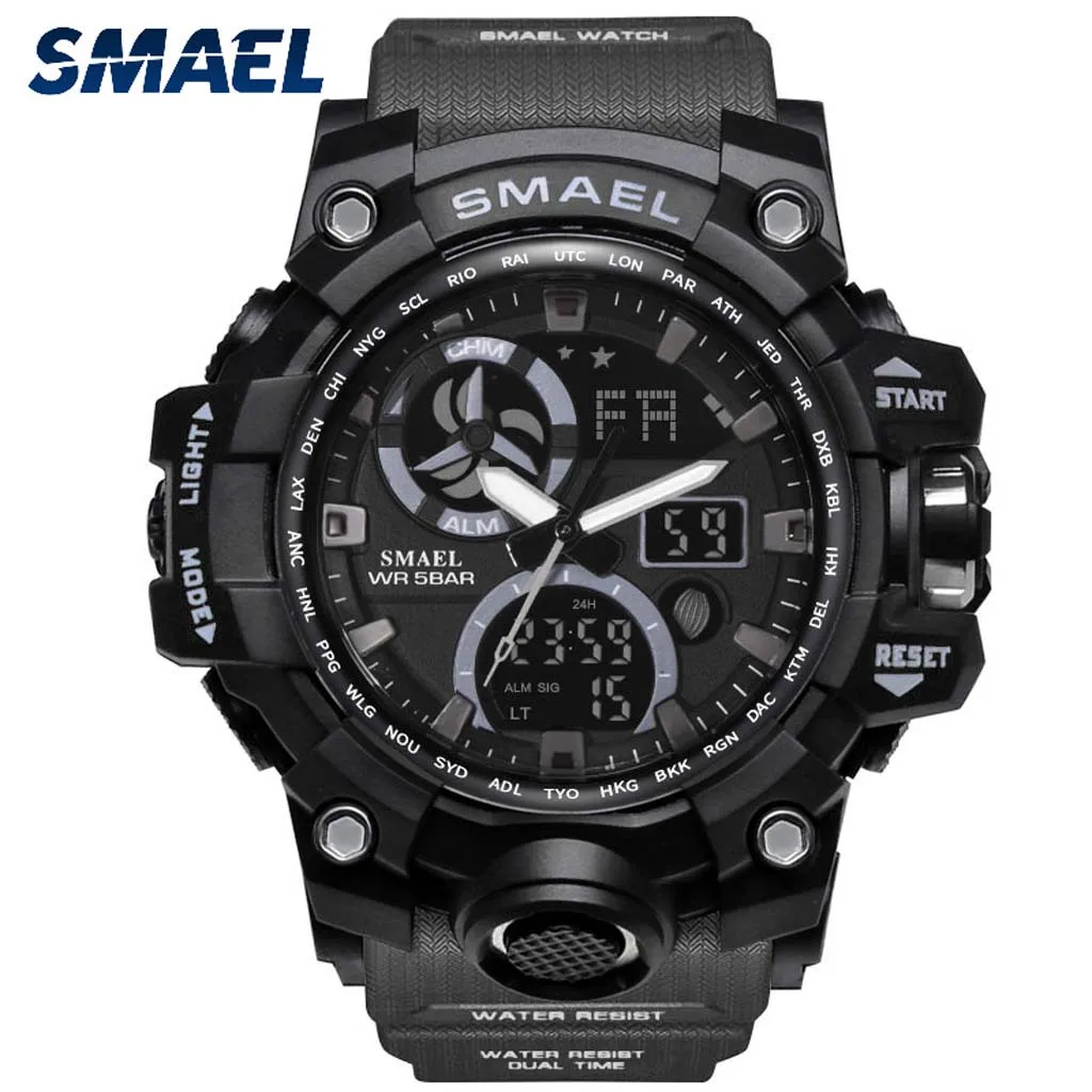 Smael Fashion Sport Men Watch High Quality Dual Display Military LED Wrist Watch Military Waterproof Mens Clock Watches reloj
Smael Fashion Sport Men Watch High Quality Dual Display Military LED Wrist Watch Military Waterproof Mens Clock Watches reloj