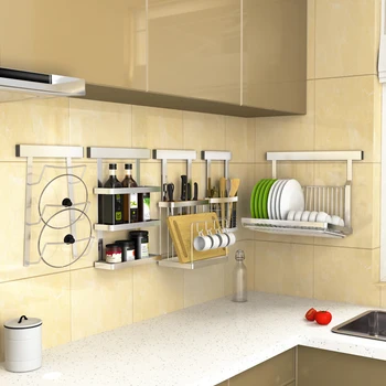 Punch Free Kitchen Storage Rack Shelf Stainless Steel Wall-mounted Holder Multifunction Kitchen Organization Tools
Punch Free Kitchen Storage Rack Shelf Stainless Steel Wall-mounted Holder Multifunction Kitchen Organization Tools